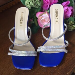 Rhinestone Strap Clear Heels